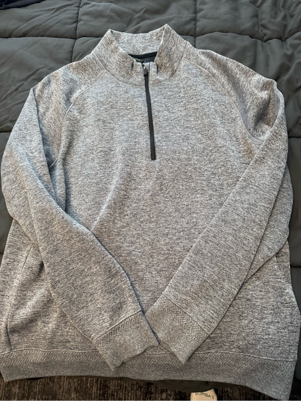 Nike Men's Heather Grey Quarter-Zip Sweater